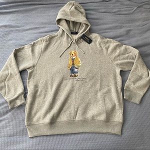 Ralph Lauren Polo  Bear Hoodie - NEW 2XL Grey